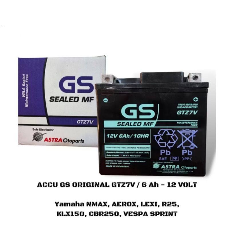 AKI KERING NMAX AEROX 12V 6AH GTZ7V GS ASTRA