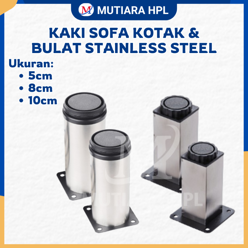 Kaki Sofa Lemari Bulat Kotak / Kaki Lemari Bulat Stainless Steel / Kaki Tabung Bulat