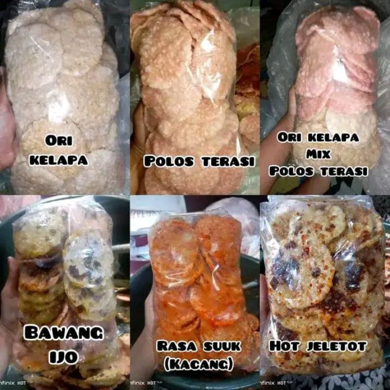 

kerupuk opak aci khas cigondewah/bumbu kacang/opak lada jeletot