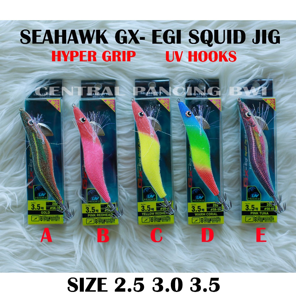SEAHAWK GX-EGI SQUID JIG UV HOOKS
