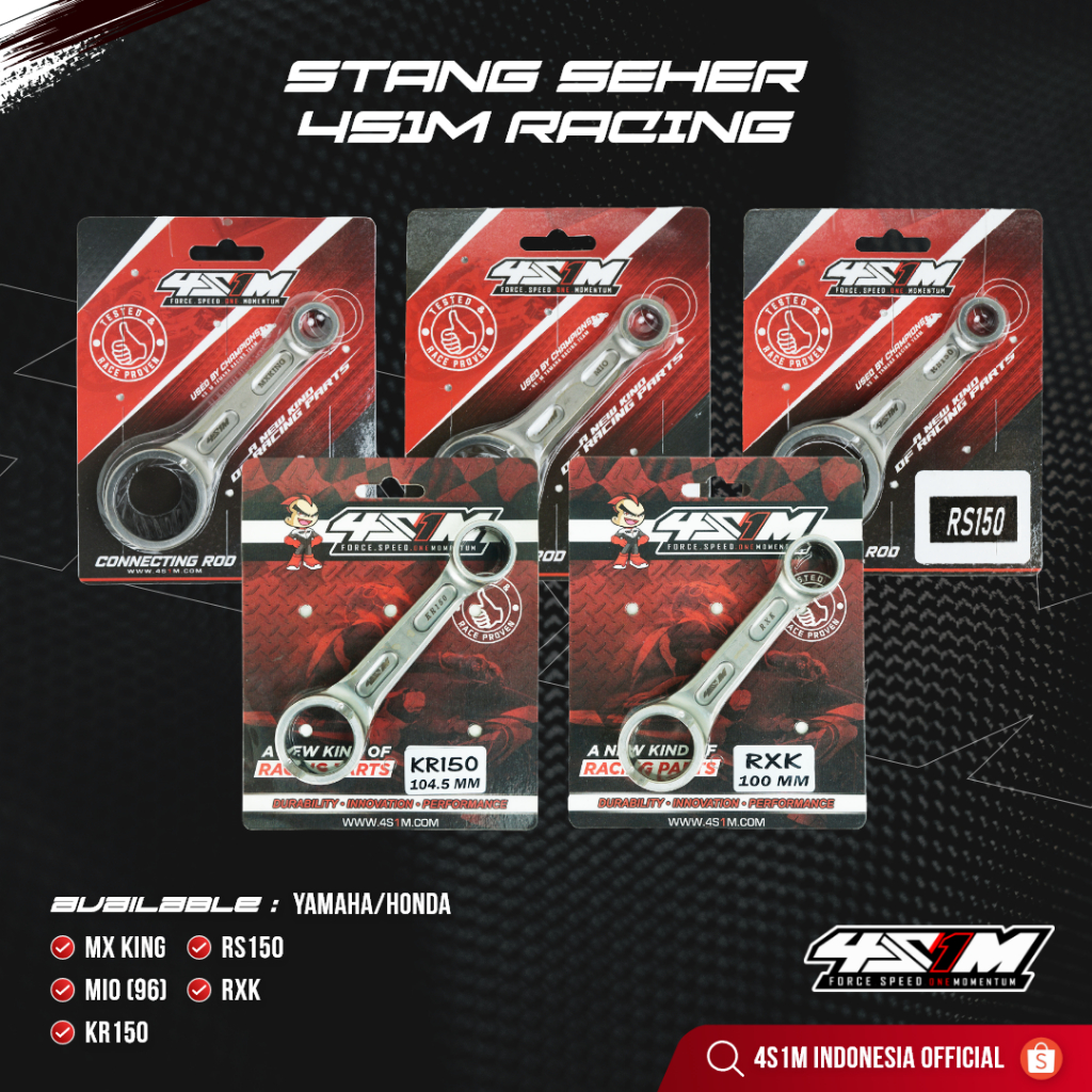 STANG SEHER CONNECTING ROD 4S1M RACING MX-KING / MIO(96) / KR150 / RS150 / RXK - SETANG PISTON SEHER