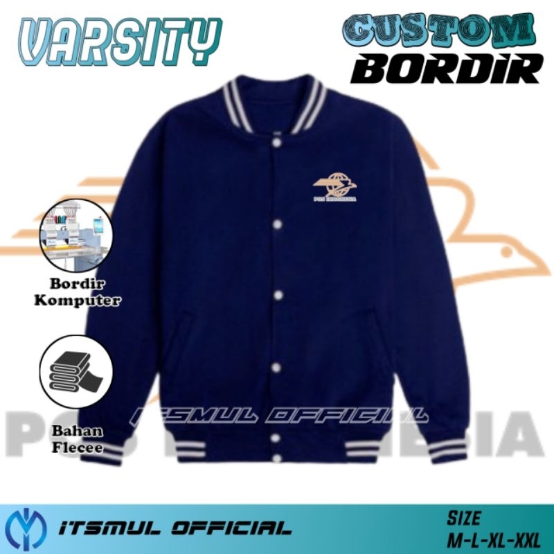Jaket Varsity Pos Indonesia Bordir