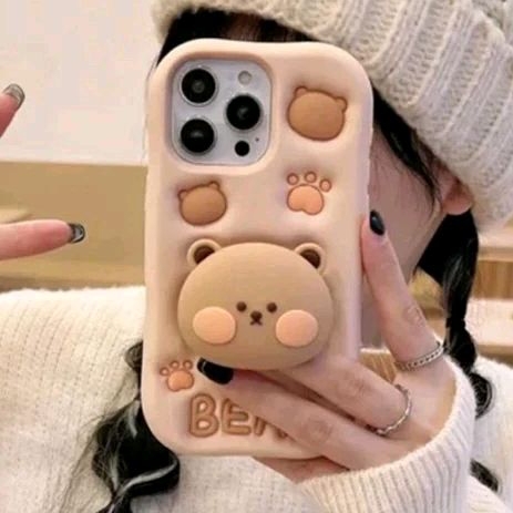 CASE BEAR 11 12 13 14 15 SILICON 3D KOREA PREMIUM PLUS POPSOCKET