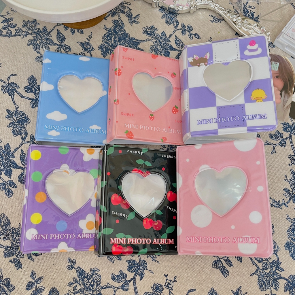 Album Foto mini koleksi foto Motif Cherry Awan pink biru / album mini Photo card KPOP korean boyband