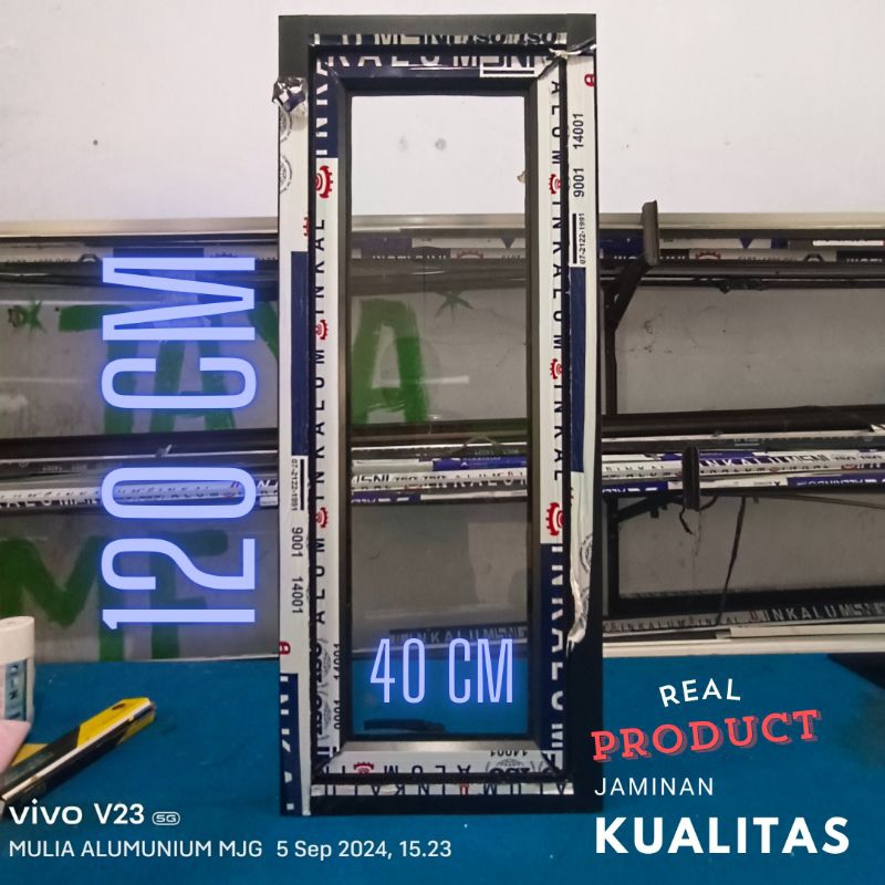 JENDELA ALUMINIUM - ukuran 120 x 40 cm TERMURAH Jendela Alumunium Aluminium Casement