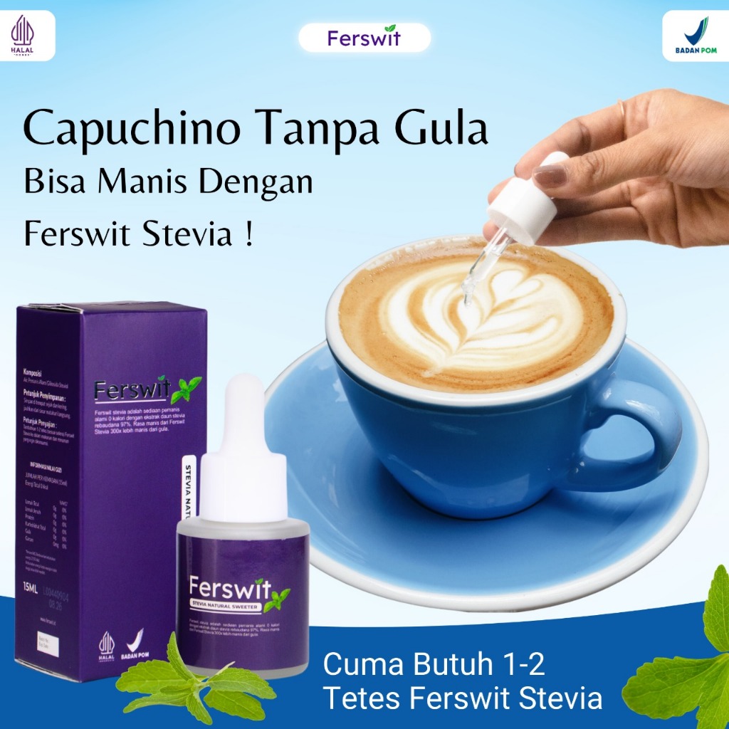 

Stevia Liquid Ferswit Pemanis Minuman Capuchino Tanpa Gula Zero Kalori