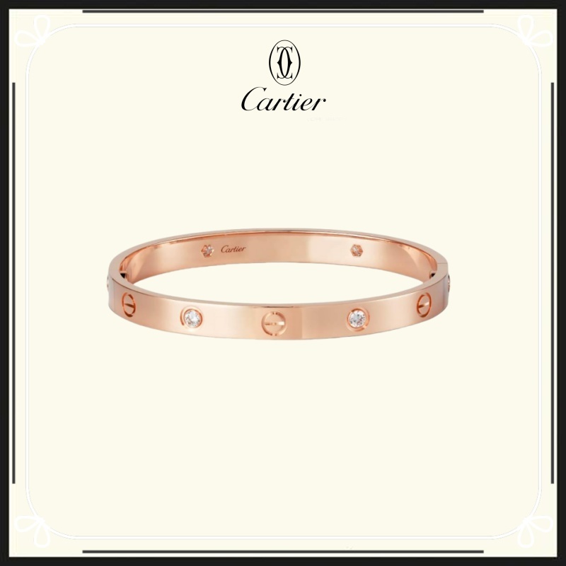 [100% Original] Cartier Gelang LOVE berlian klasik/gelang couple/emas mawar/emas kuning/emas putih