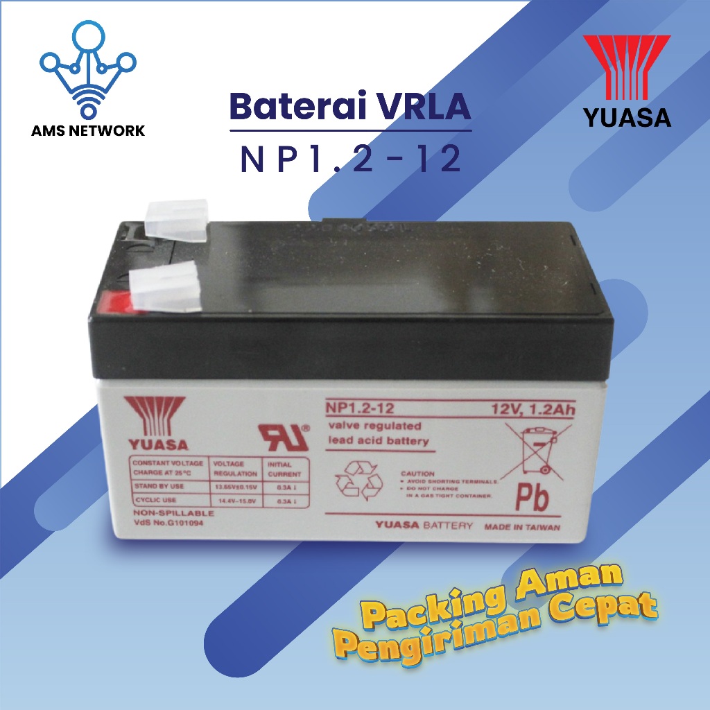 BATTERY AKI UPS VRLA YUASA NP 1.2-12 12V 1.2AH