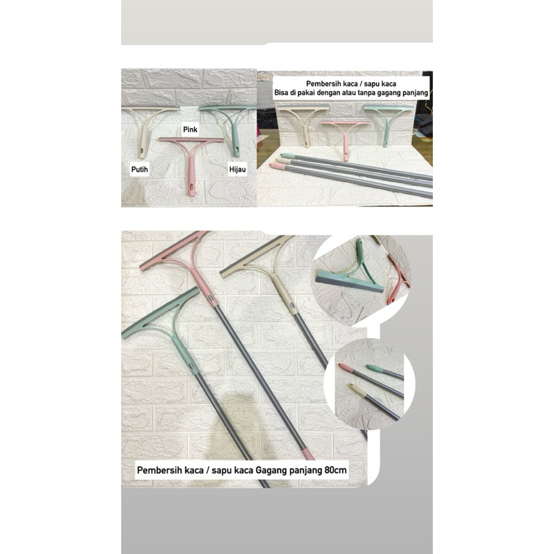 Alat pembersih kaca langsung bersih.wiper kaca gagang panjang 90cm