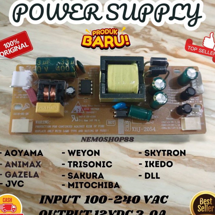 Power Supply TV Universal 12V 3A Universal PowerBoard TV 12V 3A PSU universal TV