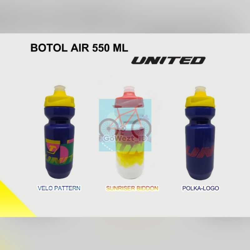 Botol Air Minum Sepeda 550 ml United Plastik Anak BMX Lipat Mini MTB Fixie | High Quality
