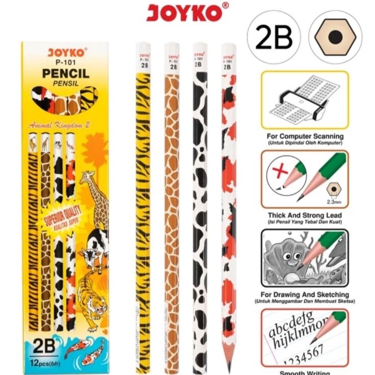 

pencilPencil pencil 2B animal kingdom1 box isi 12 pcs