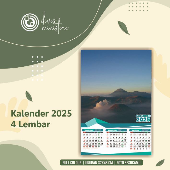 

KALENDER 2025 CUSTOM A3+ ISI 4 LEMBAR ( 1 LEMBAR ADA 3 BULAN )