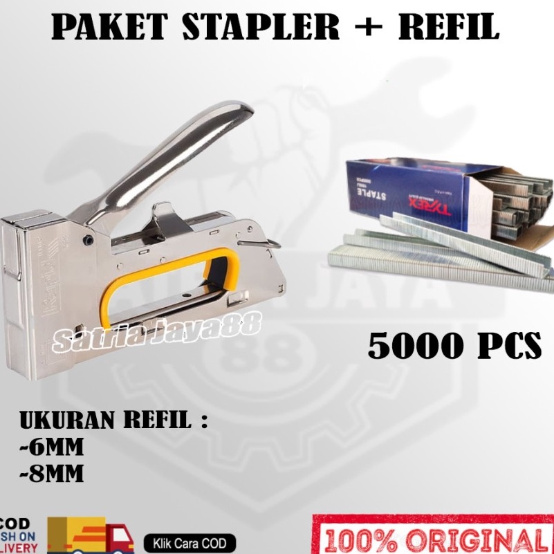 

PESTA DISKON PROMO TERMURAH Paket Stapler Tembak ukuran isi refil refill 6 8mm Cekrekan Stepler Motor Pengokot Hekter Tacker Staples Sofa Staples Jok BELTER 2 IN1 414MM TERMURAH