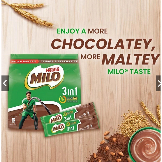 

MILO Active- Go 3-In-1 Chocolate Malt Drink 18stick 33g