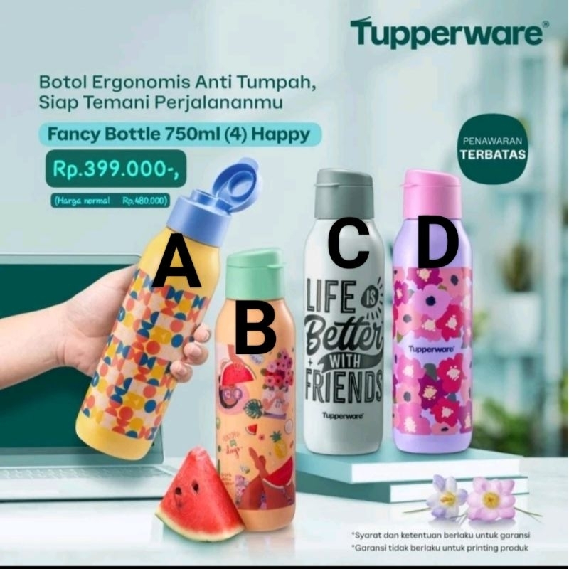 fancy bottle 750ML TUPPERWARE ECER