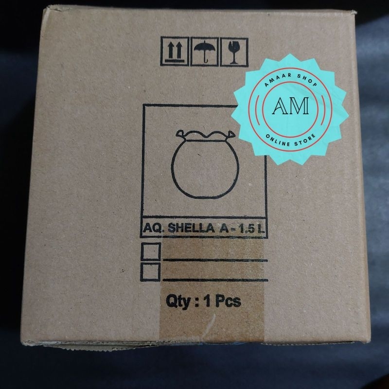 AQUARIUM KACA BULAT 1,5LITER / AQUARIUM BULAT 1,5LTR / FISH BOWL 1,5 LITER / AQUARIUM TOPLES 1,5 LIT