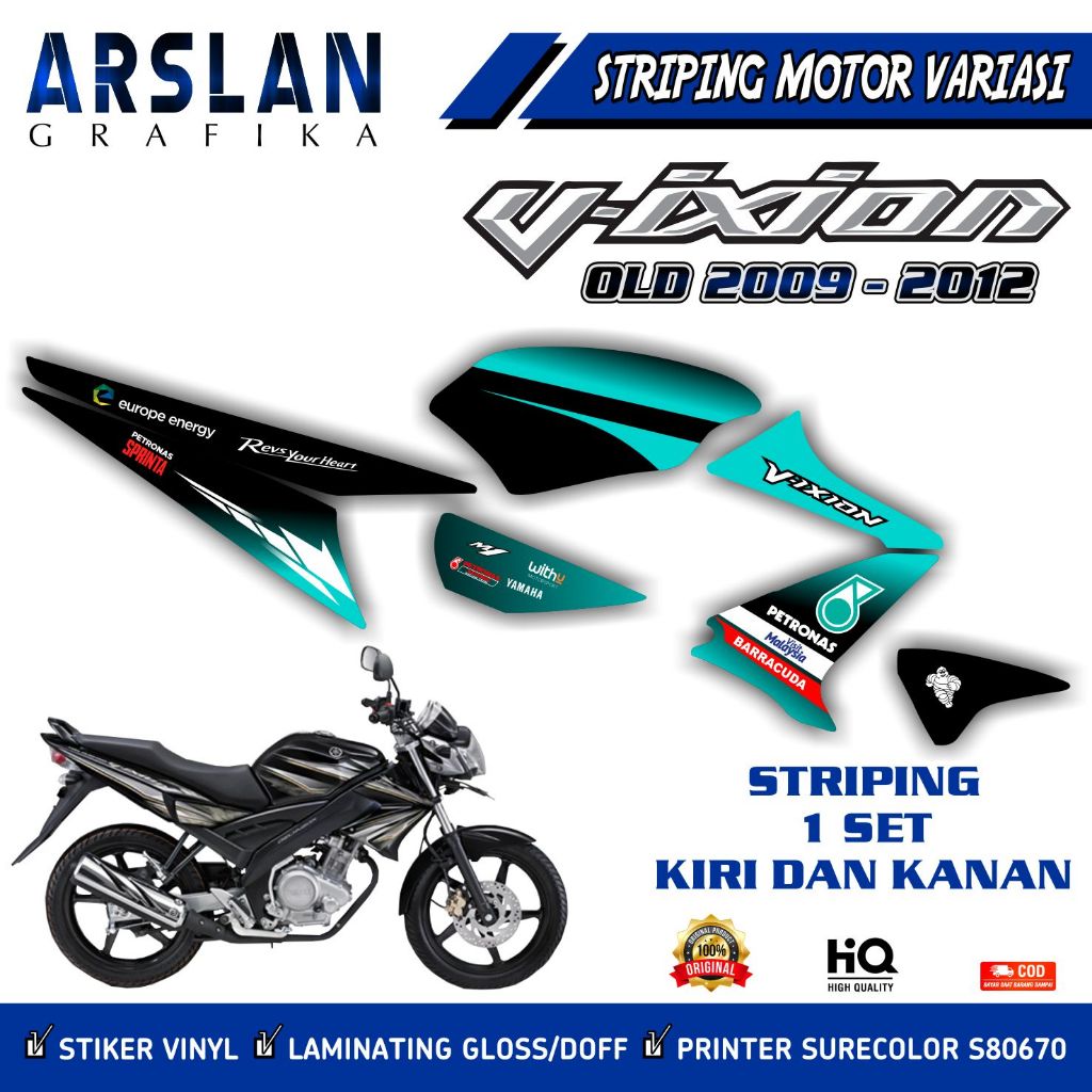 STRIPING VIXION OLD / STIKER YAMAHA VIXION OLD / STRIPING VARIASI MOTIF PETRONAS
