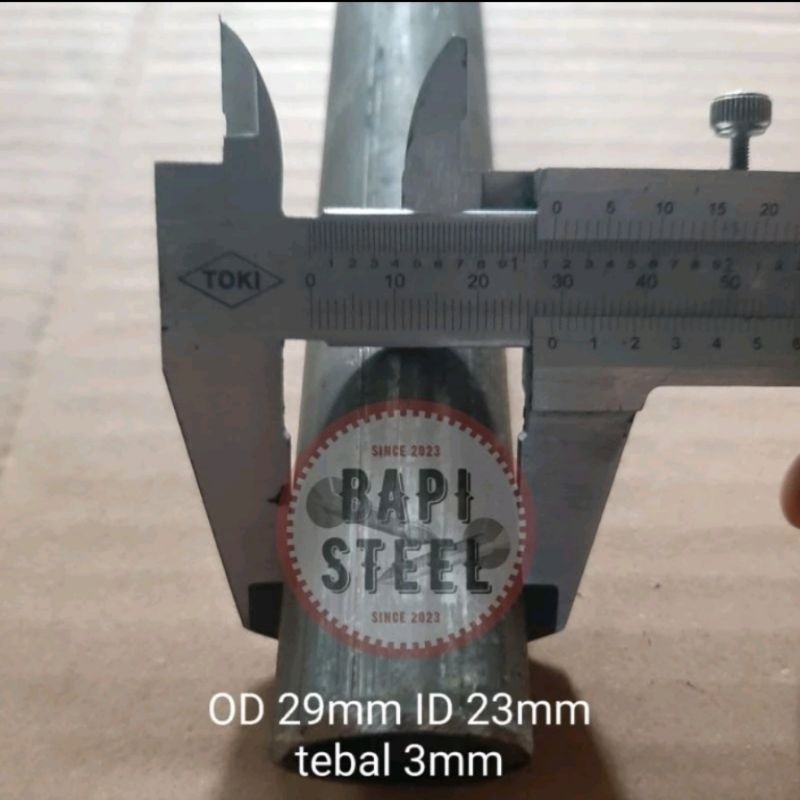 pipa besi seamless OD 29mm ID 23mm panjang 30cm