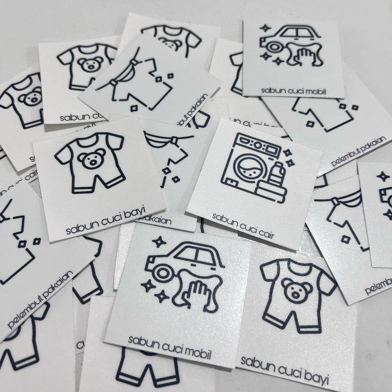 

STIKER SAJA JERIGEN GAMBAR KECIL HARGA PER PCS label laundryroom sabun cair aesthetic waterproof