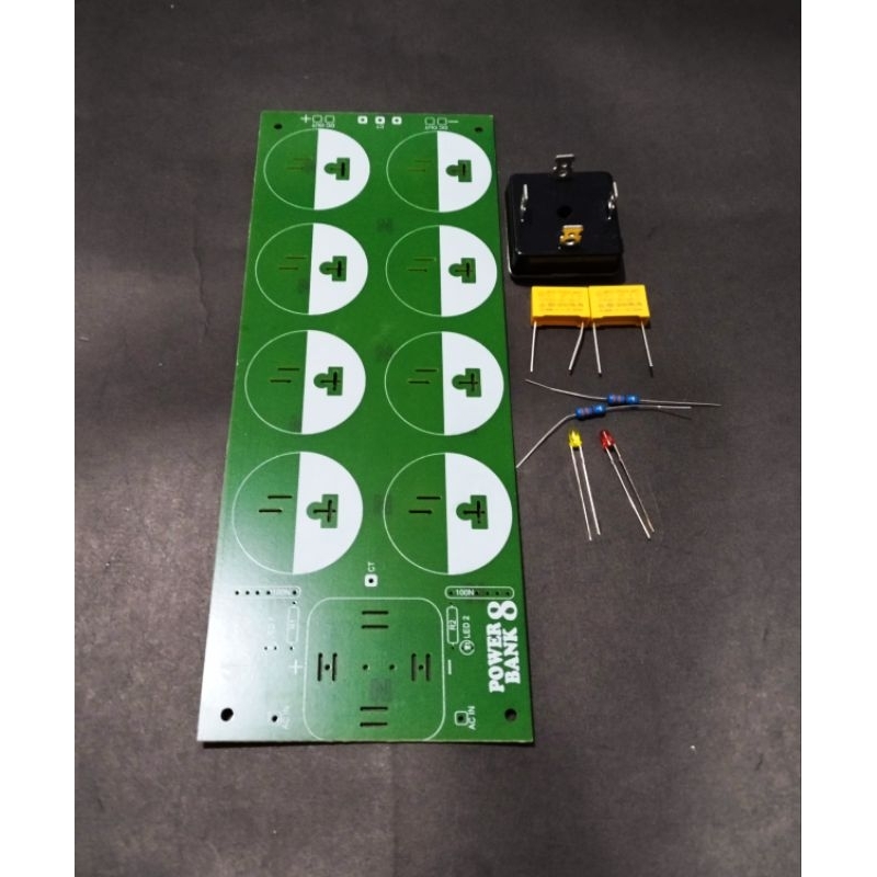 PCB PSU 8 Elco Power Bank 8 Elco Plus komponen.