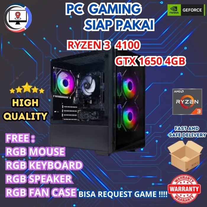 PC GAMING & DESIGN RYZEN 3 4100 16GB GTX1650 4GB - PC FULLSET