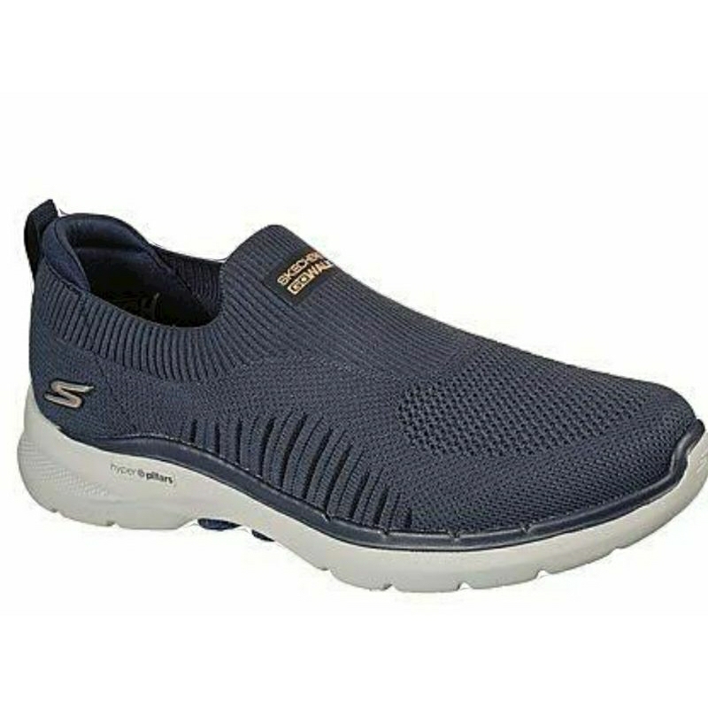 SKECHERS GO WALK 6 JADED NAVY/ORANGE MEN SLIP ON SIZE 41 ONLY ORIGINAL BY SPORT STATION