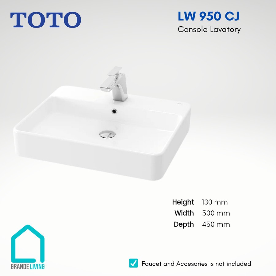 TOTO Wastafel Keramik Console Lavatory LW 950 CJ LW950CJ Body Only