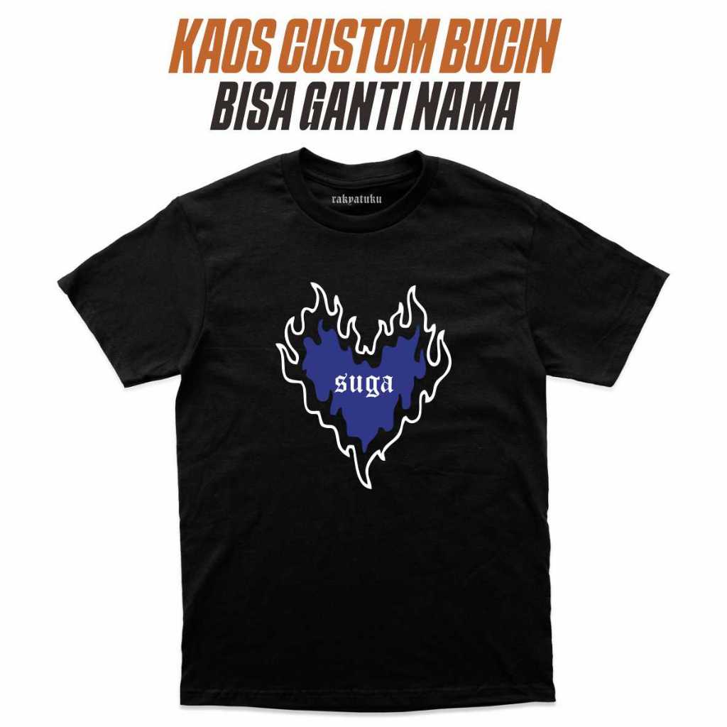 Kaos Bucin Couple Pasangan Kekinian Keren - Baju Kapelan Pacar Custom Nama