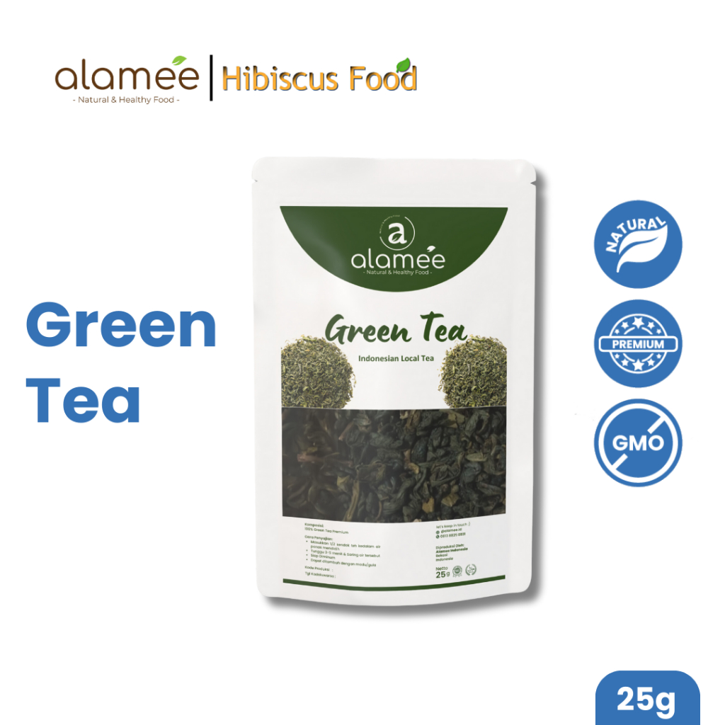 

ALAMEE Teh Hijau Green Tea Organic Kering Organik Greentea Minuman Herbal 25 gram