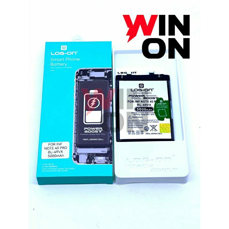 WIN ON - BATERAI  INFINIX NOTE 40 PRO 4G X6851 BL-49VX BL49VX POWER BOOST BATRE LOG ON