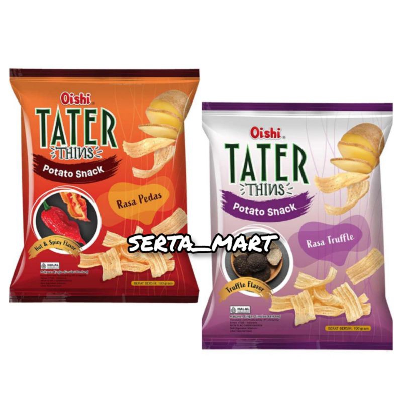 Oishi Tater Thins Potato Snack Truffle 100gr - Oishi Snack Kentang Truffle / Hot Spicy