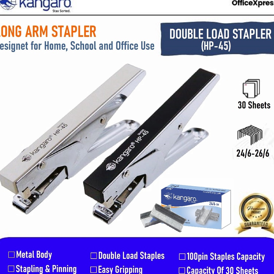 

LIMITED Long Arm Stapler HP45 Stapler Jilid HP 45 Stapler Buaya HP45 Kangaro Stapler Standar HP45 Double Load Stapler No3 Hekter Jilid No246