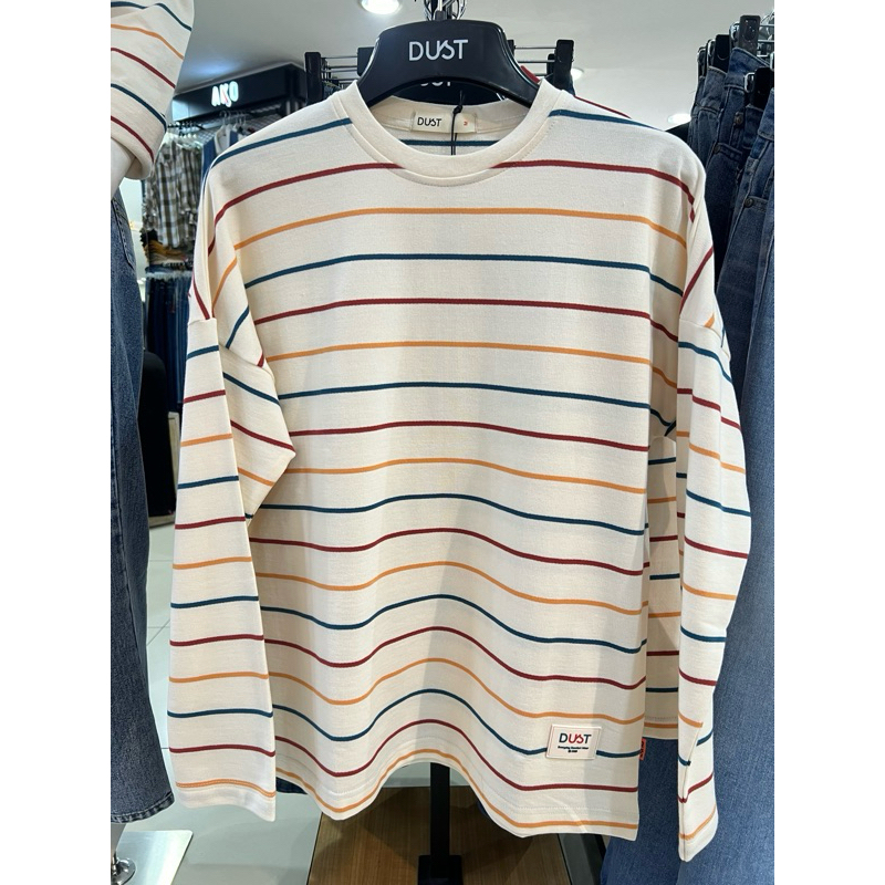 Dust Kaos cewek lengan panjang , Tshirt garis Dust original