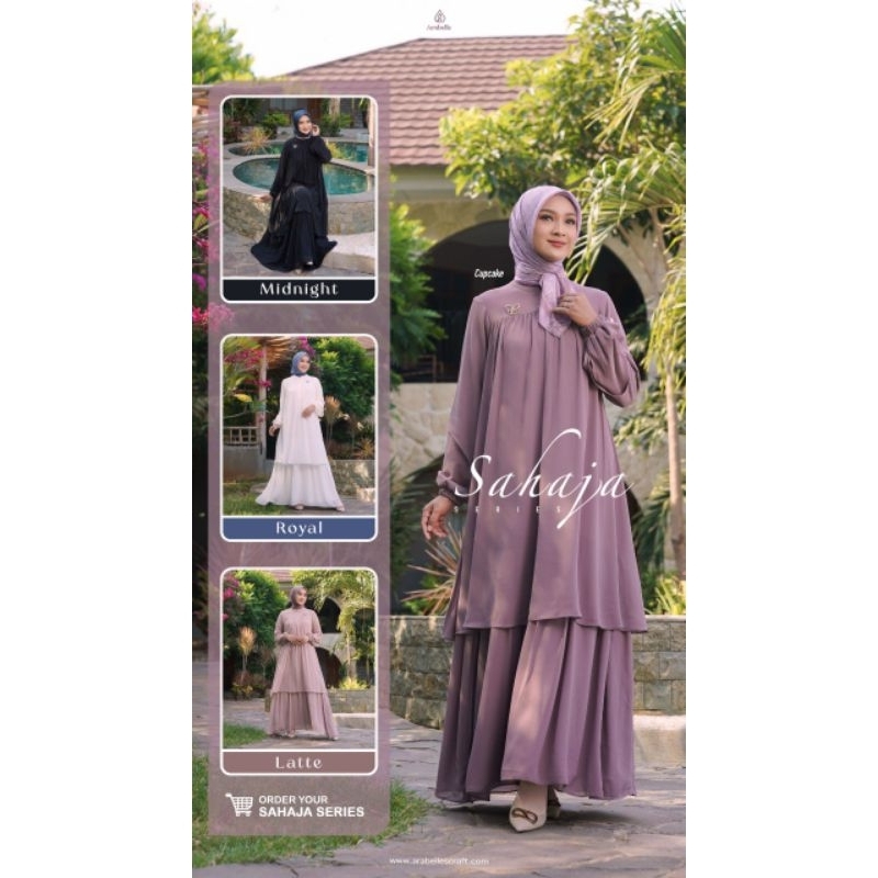 Arabelle Scarf Official/Sahaja Series By Arabelle Scarf/Gamis Set Hijab Arabelle