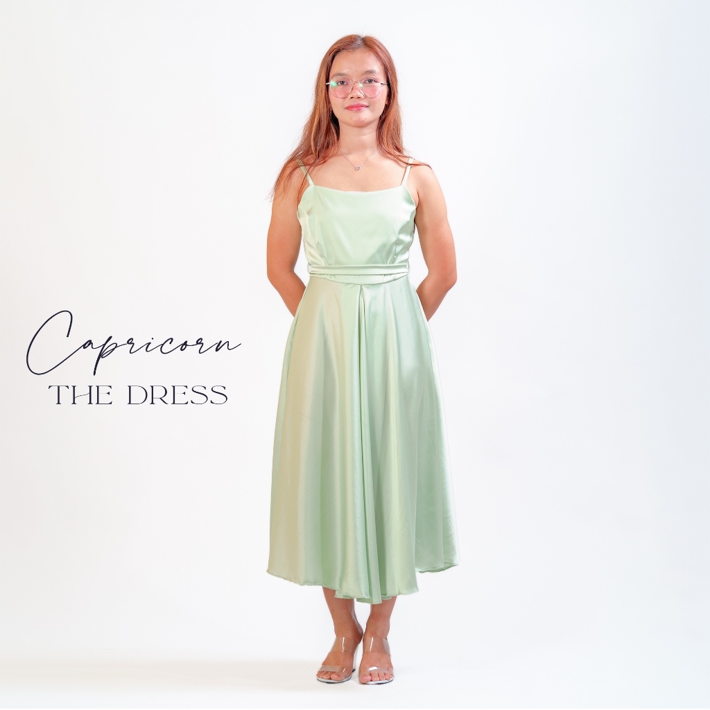 Sign Dress | Original Sleveeless Mint Casual Dress | Korean Style | Local Brand | Dress Satin Warna 