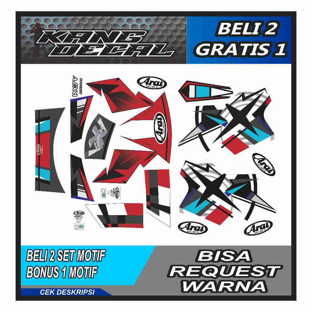 Water Decal/Stiker Decal Helm Motif Takumi