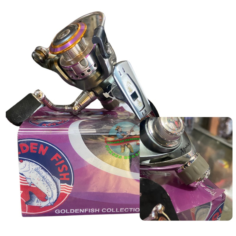 Reel Golden Fish Alpha King 10 Bearings Silver Purple