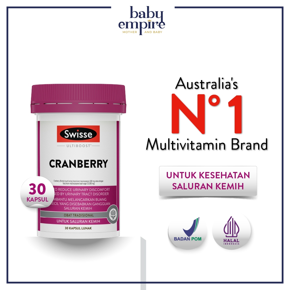 Swisse Ultiboost Cranberry - Multivitamin Suplemen & Vitamin Pelancar Saluran Kemih