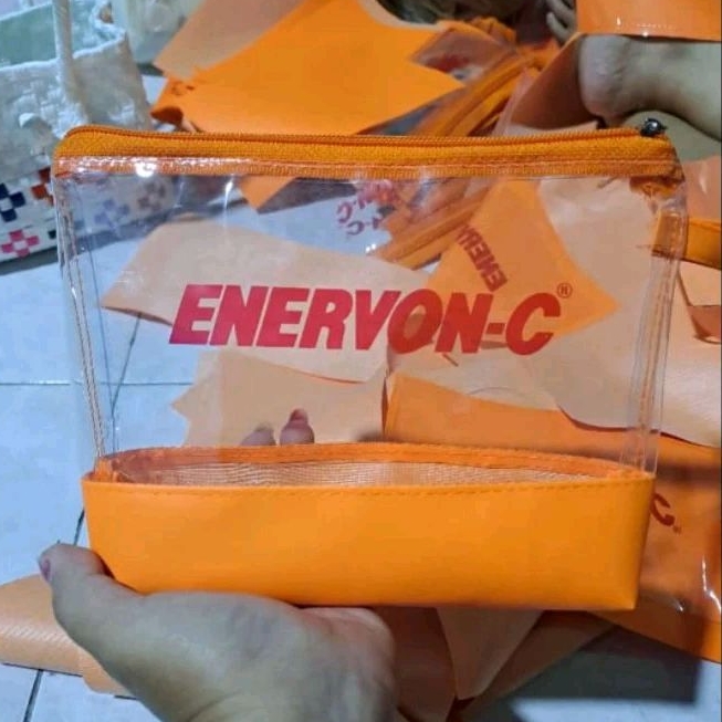 Pouch Perahu Dompet Kosmetik bahan Mika Transparan Kombinasi Vinyl Custom Logo Souvenir