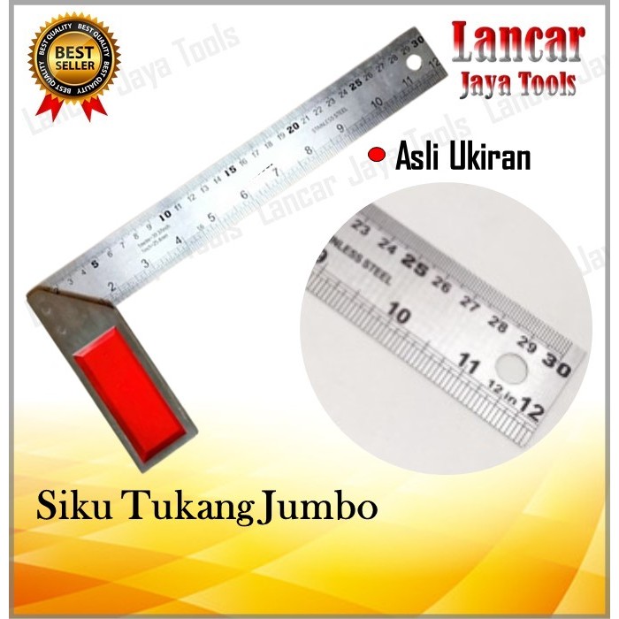 

Siku Tukang Jumbo / Penggaris Siku Tukang 30 Cm Stainless Pasekon Penggaris Try Square