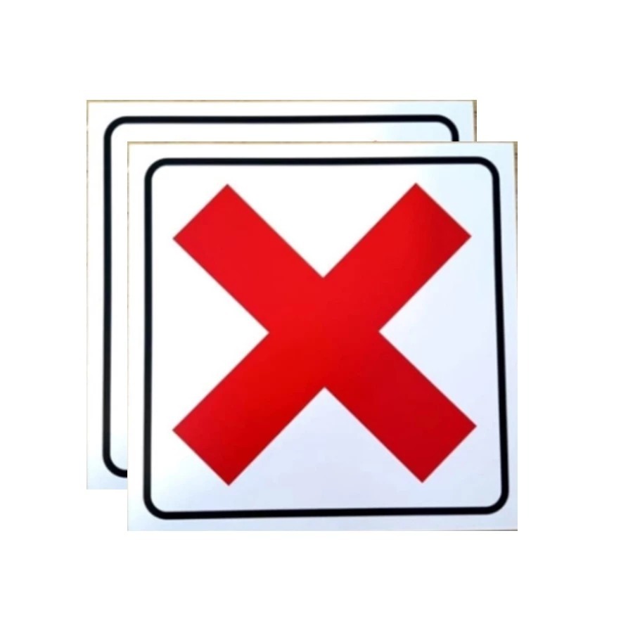 

stiker vinyl X silang Larangan Rambu k3 10x10CM & 15x15cm Lebel SIGN RAMBU K3
