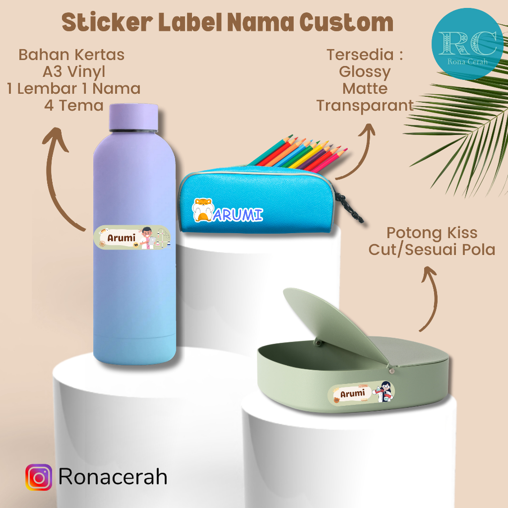 

Sticker Nama Custom | Sticker Label Nama Custom | Sticker Kotak Pensil | Sticker Botol Minum | Sticker Kotak Makan | Sticker Tahan Air