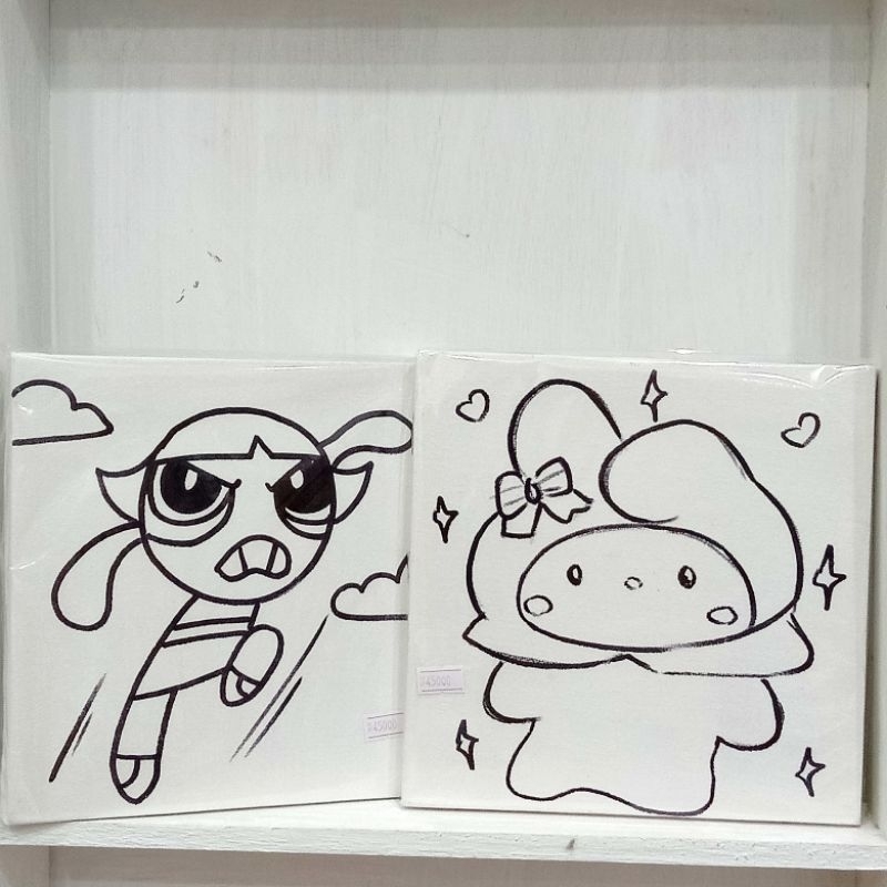 

Paket kanvas lukis 20x20cm/kanvas bergambar/karakter/grosir