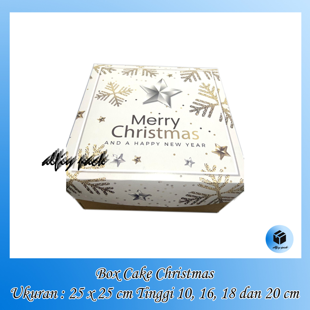 

1pack isi 5pcs BOX MARMER CAKE CREAM STAR CHRISTMAS 25X25 CM DUS HAMPERS NATAL KOTAK KUE TEMPAT ROTI