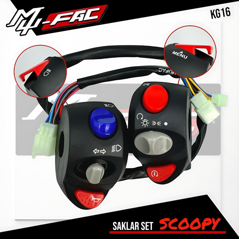 SAKLAR FULL SET KANAN KIRI MUFAC MODEL SCOOPY KG16