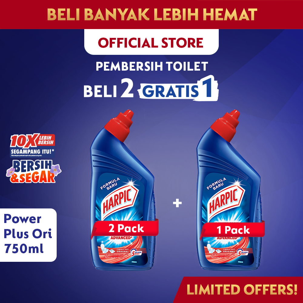 Harpic Power Plus Original 750ml (3pcs) Bottle [Pembersih Toilet]