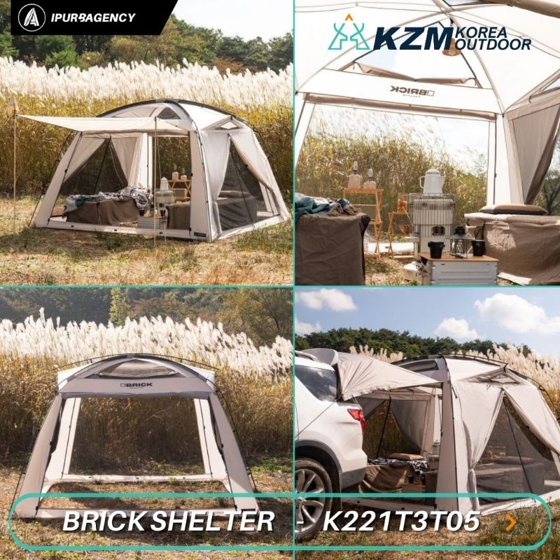 Tenda Camping Kzm Outdoor Brick Shelter Tent Cream - K221T3T05