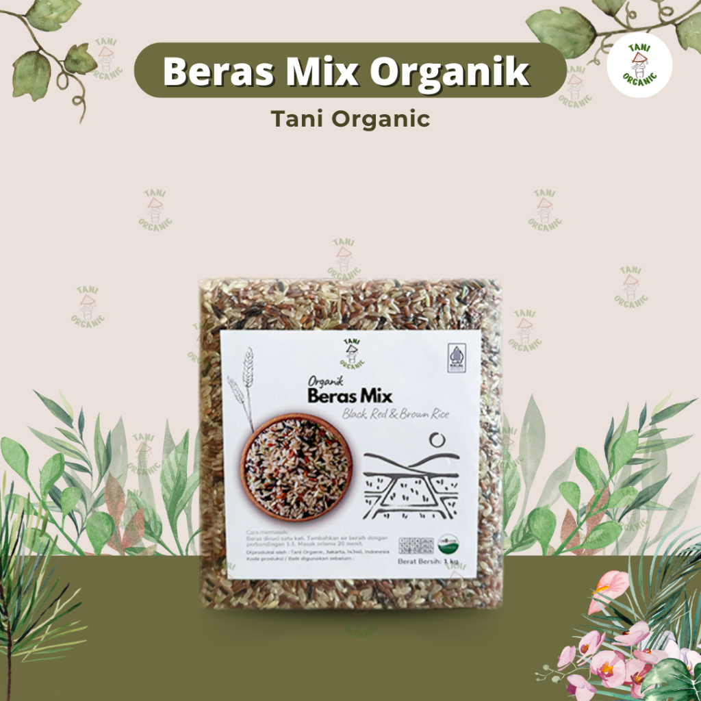 

RB Tani Organic Beras Mix Organik 1 Kg - Beras Hitam Merah Coklat Organik 1 Kg