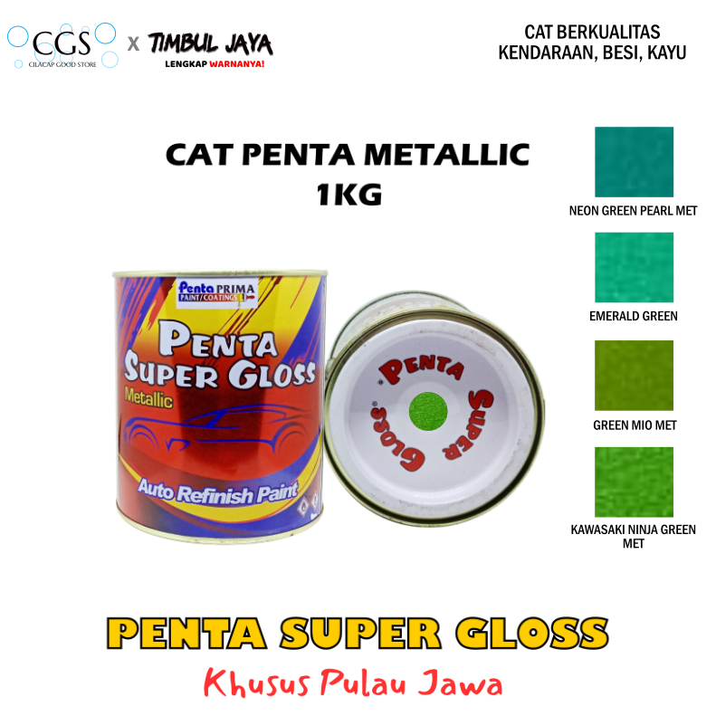 Cat Penta LAGUNA GREEN PEARL 1 Kg - cat hijau metalik - cat mobil hijau metalik - penta super gloss 
